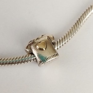 Authentic Pandora T-Shirt Charm 790439, 14K and 925 Sterling Silver Pre-owned Retired Rare Bead