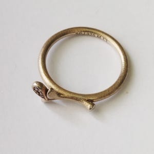 Vintage Søren Peter Jensen Danish 925 Sterling Silver Stacking Ring With Cubic Zirconia. Size: 54 / US 7