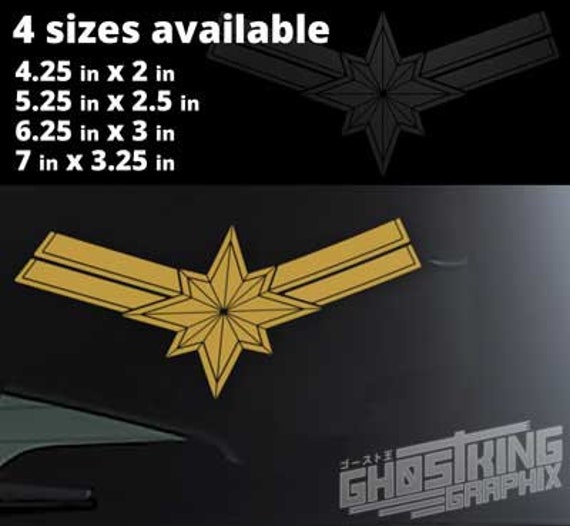 Captain Marvel Logo Insignia Decal Sticker Carol Danvers Etsy