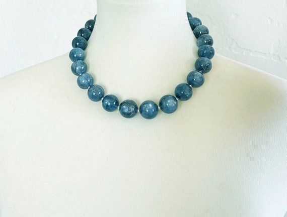 Paraiba Kyanite Necklace - 18mm Teal Rare Handcrafted Luxury