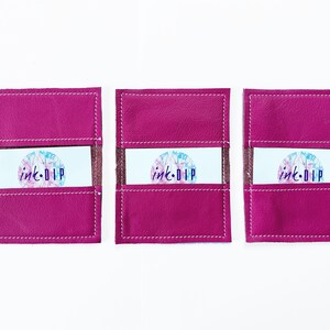 Porta carte in vera pelle rosa fatto a mano personalizzato - Pelle morbida, 3° anniversario di matrimonio, portafoglio, riciclato, retro in pelle scamosciata, cuciture a contrasto