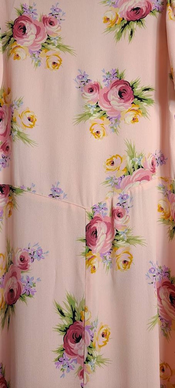 Rose Bouquets Button Down Vintage Maxi Dress BETS… - image 7