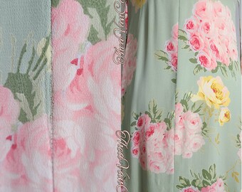 1990s Betsey Johnson Rose Bouquets Button Down Short Sleeve Maxi