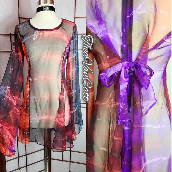 Vintage 1990's BETSEY JOHNSON Sheer Rave lightning