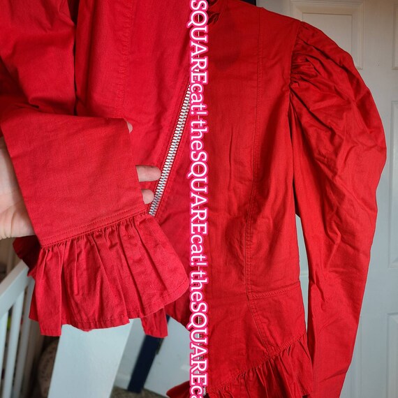 1980s Betsey Johnson Leg O Mutton Sleeves zip up … - image 5