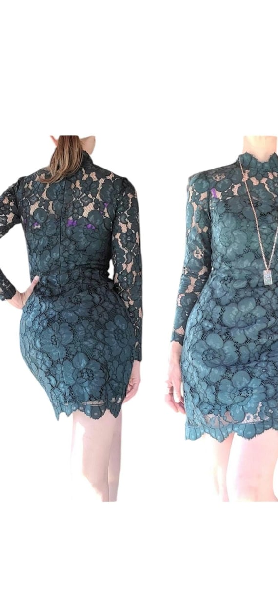 Betsey Johnson Dark Green Vintage Roses Floral Lace Overlay Bodycon Long Sleeves Turtleneck Sexy Evening Holiday Formal Mini Dress Vintage - Etsy Canada Betsey Johnson Dark Green Vintage Roses Floral Lace Overlay Bodycon Long Sleeves Turtleneck Sexy Evening Holiday Formal Mini Dress Vintage - Etsy Canada