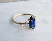 Lapis Lazuli Ring gold - Lapis Lazuli gemstone Thorn Ring for women - unique gemstone ring - ring for women