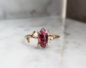 Garnet ruby ring - Red Garnet ring silver - gold garnet crystal ring - Garnet jewelry for women - Dainty garnet diamond ring for women