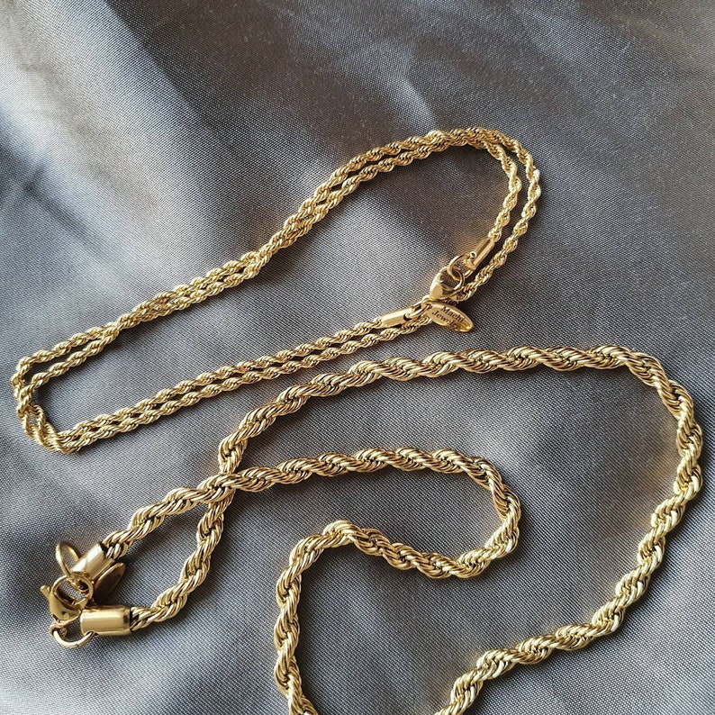 5mm Rope Chain Gold Rope chain Mens thick 18k gold chain Etsy