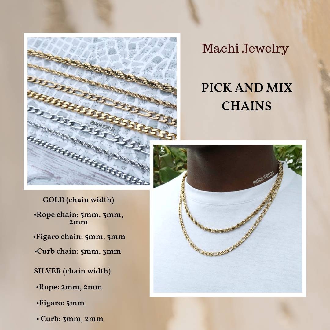 Bulk Mens Gold Chain Bulk Order Mens Silver Steel Chain Etsy
