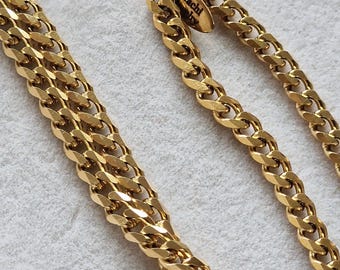 Mens 5mm Cuban link chain 18k gold plated stainless steel 120g