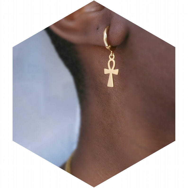 Gold ankh earrings Clearance