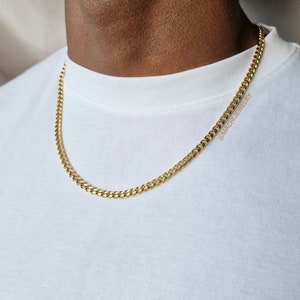 5mm 18K Gold Chain Necklace, Mens Gold Cuban Chain, Thick Gold Chains man - By Machi Jewelry