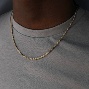 18k gold rope chain - Rope Chain - Gold Twist chain - 3mm gold chain for men - Rope Necklace - Gold Necklace men - Jewelry gift him - chain