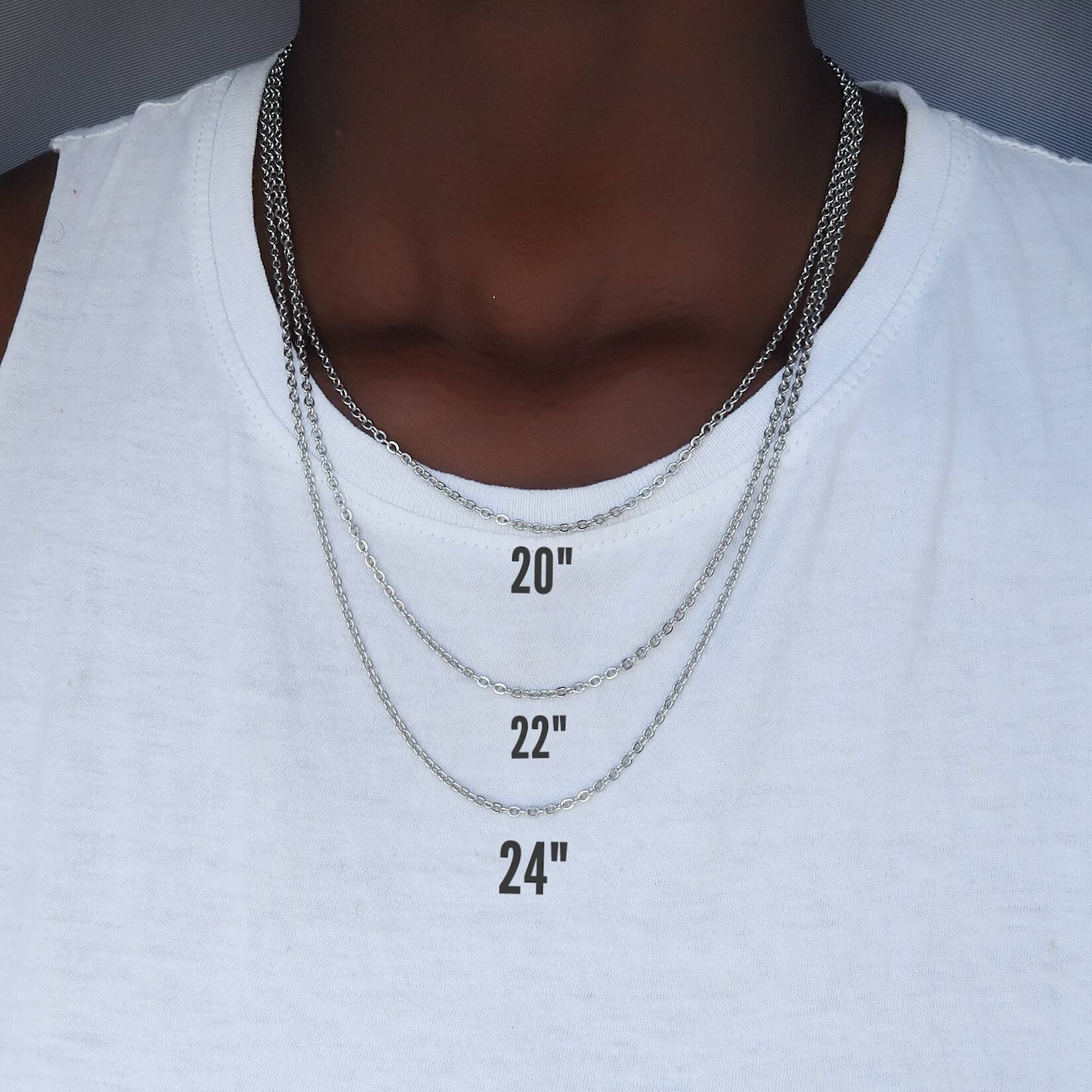 Mens Link Chain Stainless Steel Silver Link Necklace for Men Etsy