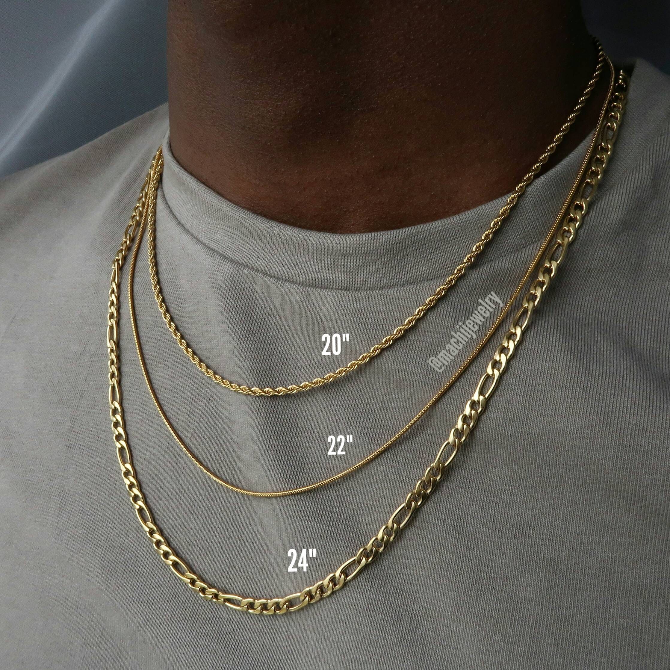 Layered Chain Necklace Set for Men Gold Figaro Necklace Rope Man Birthday Gift Boyfriend Anniversary Jewellery Etsy UK