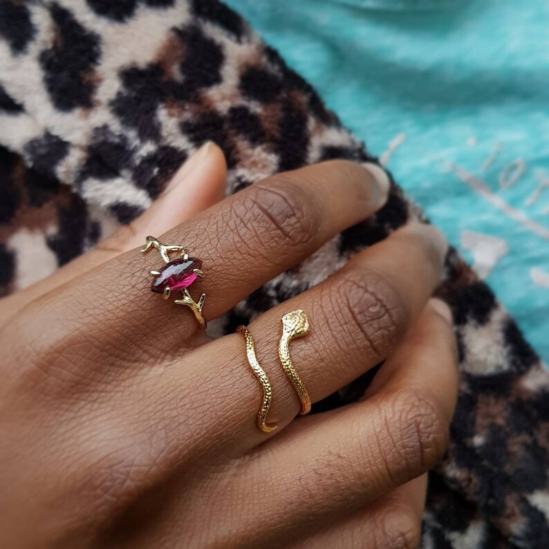 Gold Snake Ring Silver Snake Tail Ring Wrap Around Finger Etsy UK