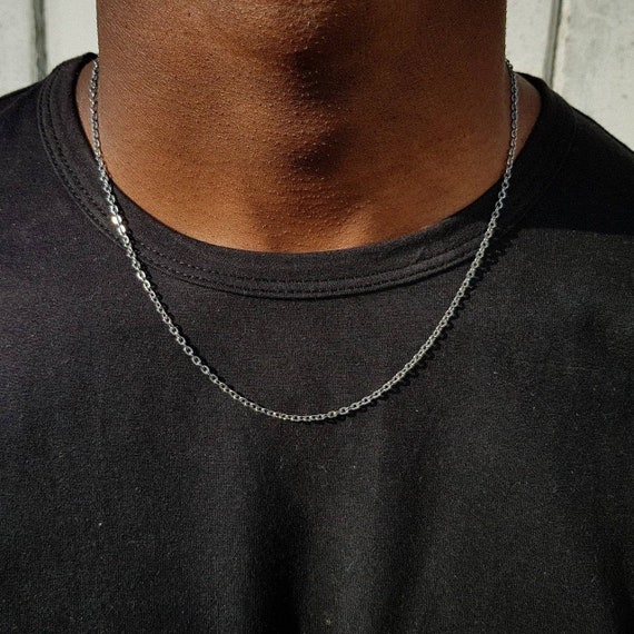 Stainless Steel Link Chain Necklace for Men 2mm Thin Minimal Water Proof Etsy Canada