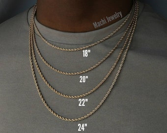 Buy Mens 18k Gold Chain Gold Rope Chain Twist Necklace Chain