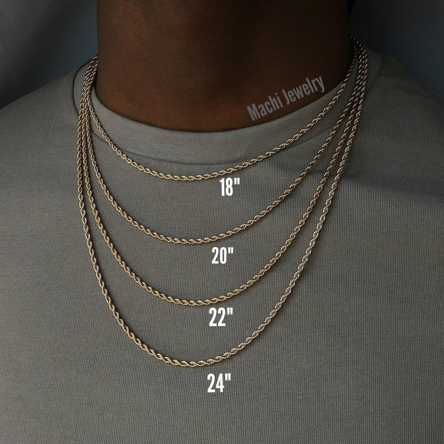 Mens 18k Gold Chain Gold Rope Chain Twist Necklace Chain Mens Chain  Necklaces Mens Gift Jewelry 18k Gold Chains for Men Chains - Etsy