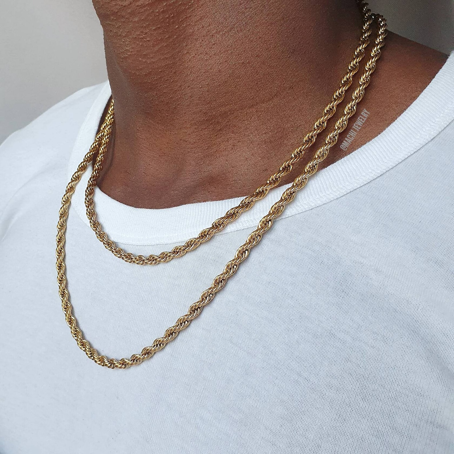 5mm Rope Chain Gold Rope chain Mens thick 18k gold chain | Etsy