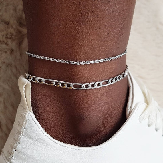 Amazon.com: PROSTEEL Ankle Bracelets Foot Jewelry For Women Teens Ankle  Braclet Braclets Bracelts Silver Anklets Stainless Steel Chain Anklet Men:  Clothing, Shoes & Jewelry