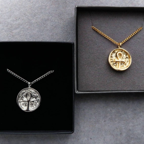 Ankh Necklace For Men Gold Silver Egyptian - Mens Gold Ankh Pendant