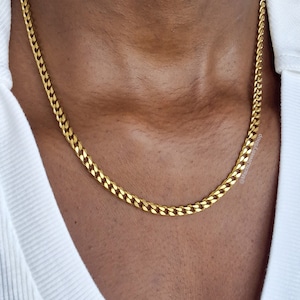 Womens chunky curb necklace chain - 18k gold Statement necklace - cuban chain for women