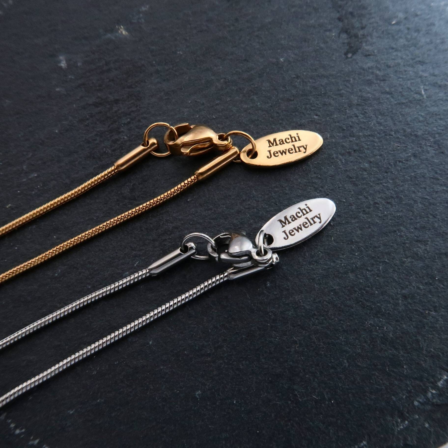 Gold snake Chain Necklace Mens gold necklace Dainty 18k Etsy