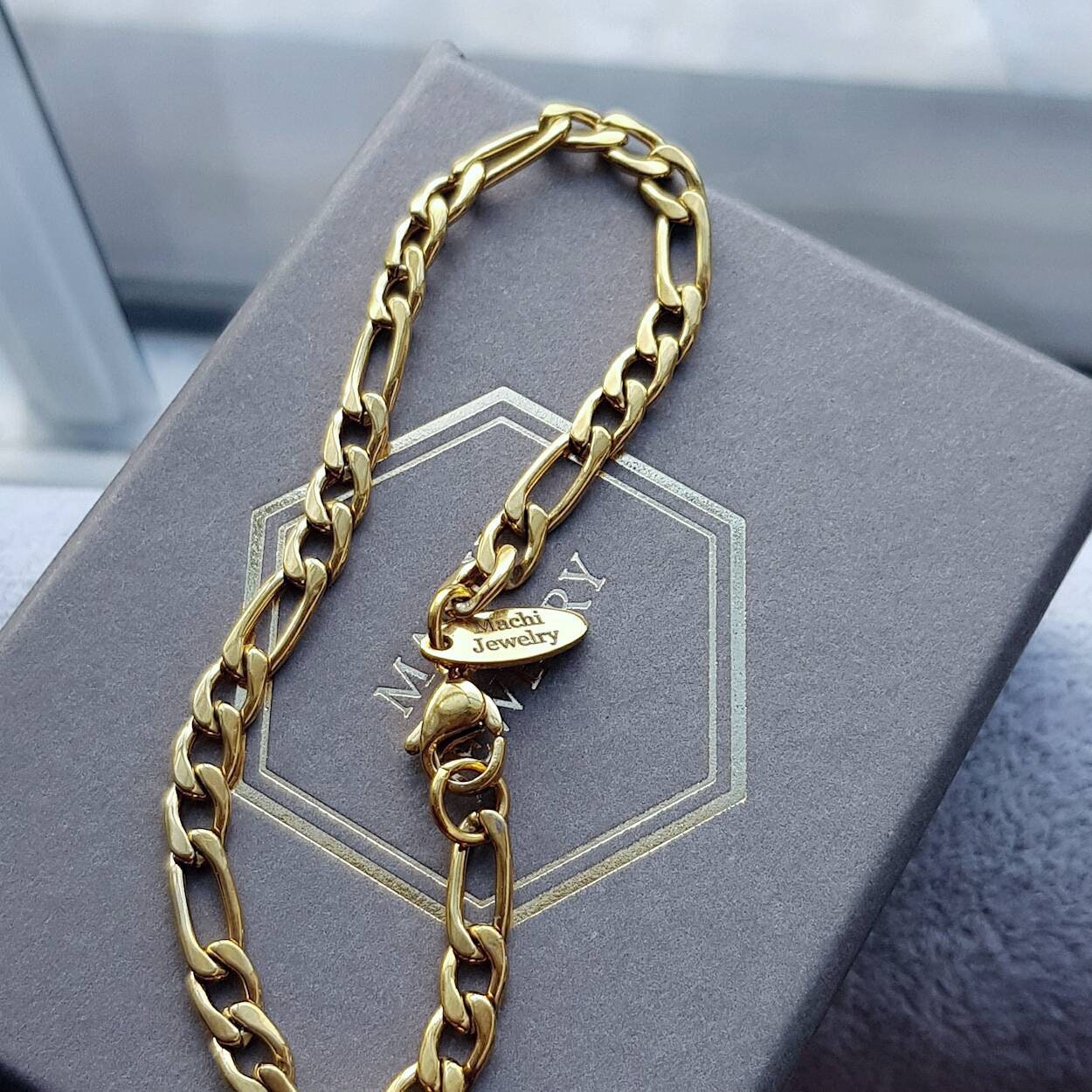 18k Gold Figaro Bracelet Gold Bracelet Man Gold Bracelet - Etsy UK