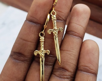 Schwert Ohrringe - Vintage Schwert Ohrringe für Damen oder Herren - Mittelalter Schmuck - Statement Ohrringe für Damen