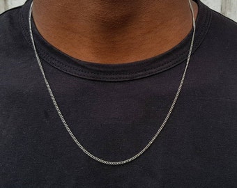 Stainless Steel Curb Chain Necklace, Unisex Gift