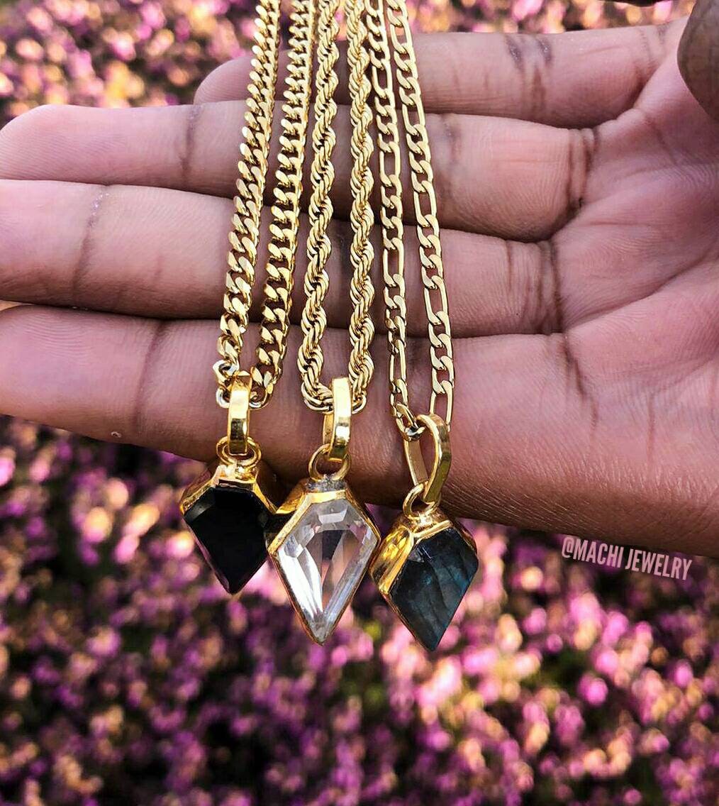 Coffin Gemstone Statement Necklace 