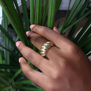 Croissant ring statement gold chunky ring Parisian for women timeless jewelry
