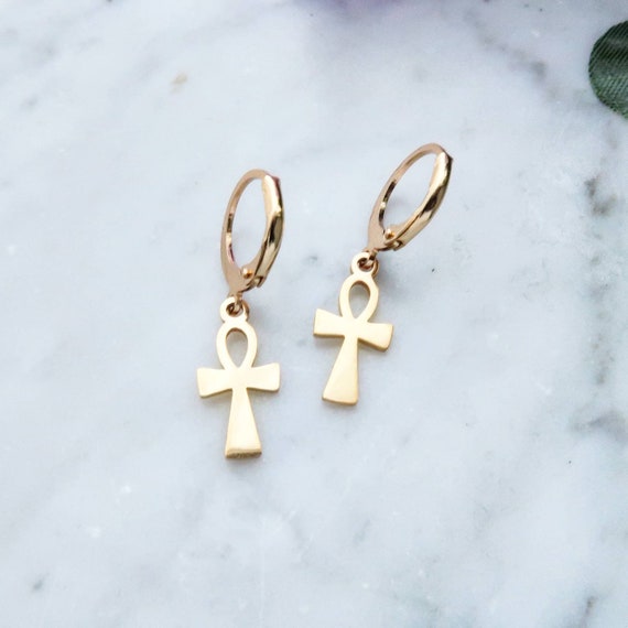 Mens ankh earrings deals