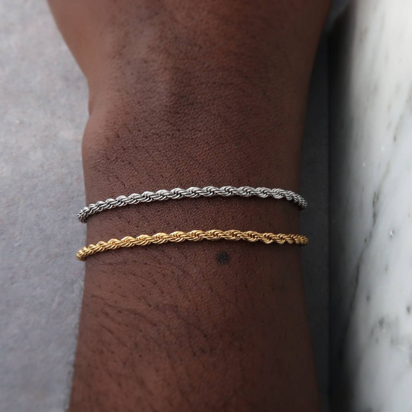 Gold Rope Twisted Bracelet 18k Gold Rope Chain Bracelet Mens