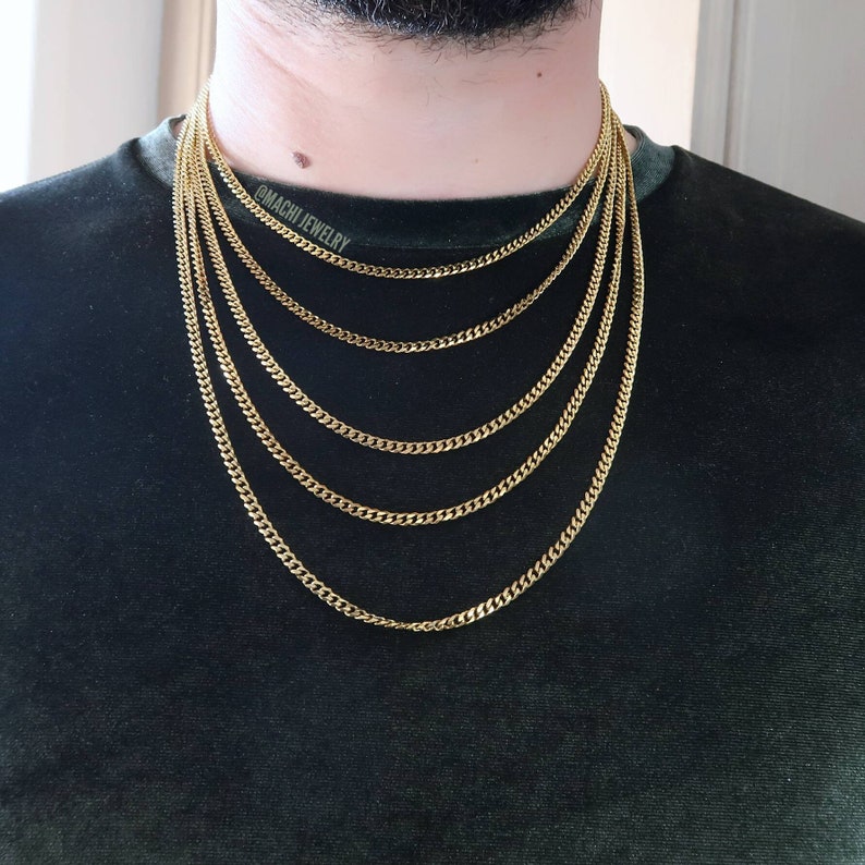 Cuban link chain Mens 18k gold Cuban link necklace Gold Etsy