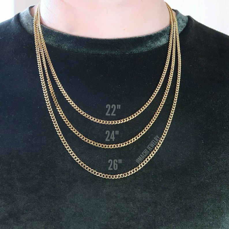 Cuban link Chain Necklace for men 18k gold Cuban Necklace | Etsy