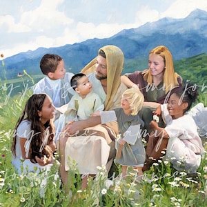 Jesus with Multicultural Children Art Print: Peace in Christ, I am a Child of God