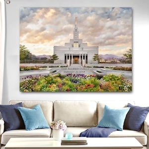 パーソナライズされたLDS寺院の絵画、カスタムウェディングギフト、デジタルアート