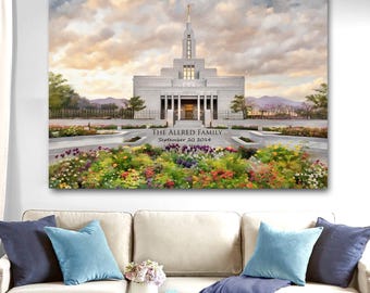 Personalized LDS Temple Painting, Custom Wedding Gift, Digital Art
