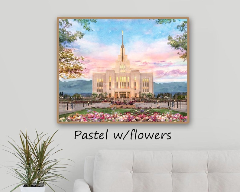Saratoga Springs, Utah LDS Temple Art Watercolor Painting Personalized with family name & wedding date perfect wedding or anniversary gift