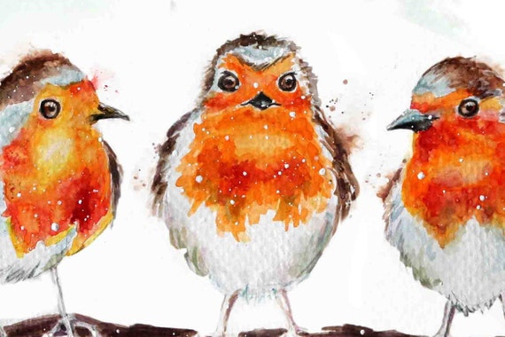 鳥の友達 - 枝に止まる水彩画のロビンと感動的な友情の言葉 - Etsy 日本