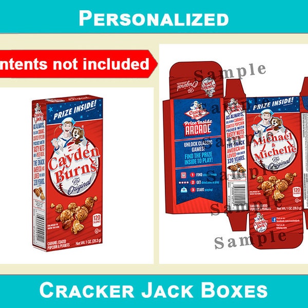 Personalized Cracker Jack Boxes for Baseball Wedding Party Favors