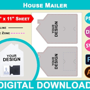 Home Mailers Template, Real Estate Agent Marketing Mailer Template, Anniversary, SVG, DXF, Dwg, Ai, Png, Psd, PDF 8.5&quot;x11&quot; sheet, Printable