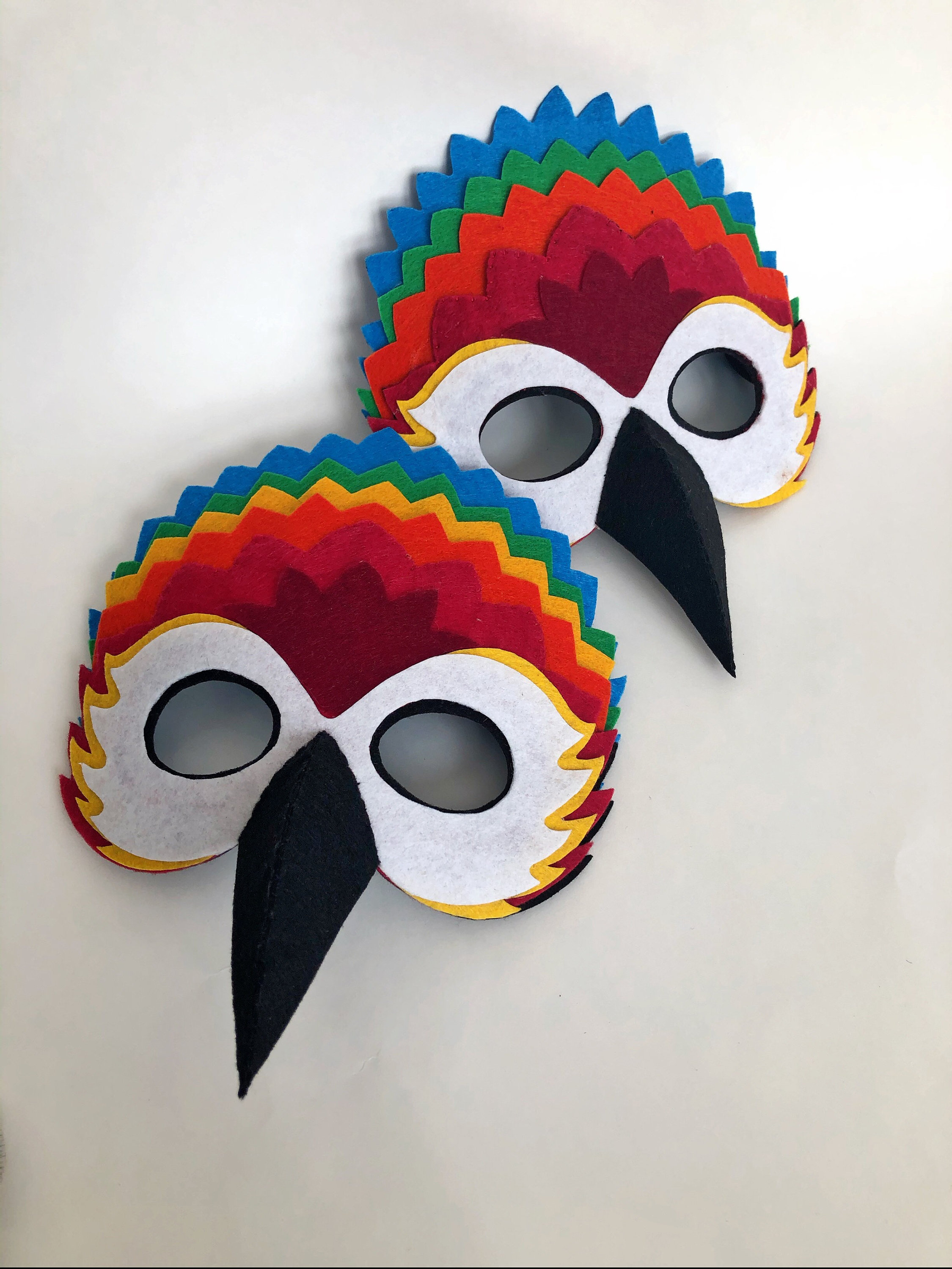 Parrot Mask Animal Mask Colorful Bird Mask Etsy