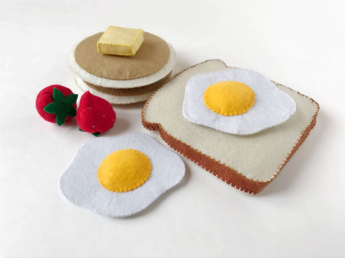 Felt food felt breakfast breakfast set pretend food play Etsy