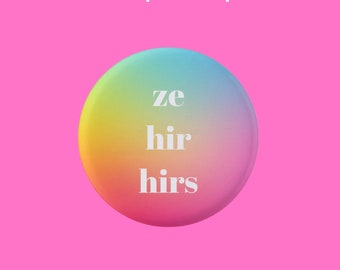 ze/hir rainbow pronoun pin