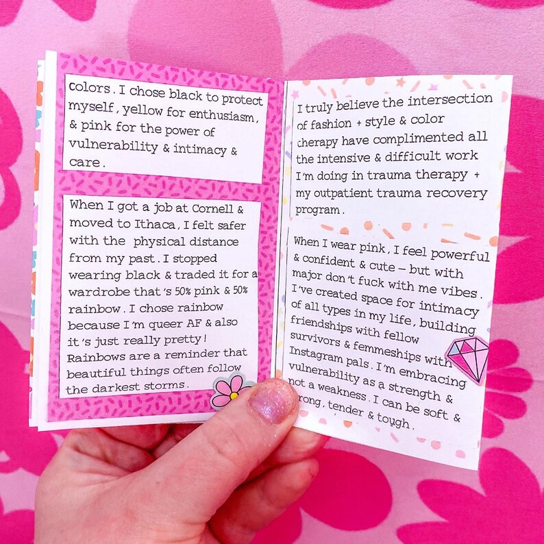 pink mini zine a zine about color therapy, healing, & fashion from a nonbinary queer femme lens image 3