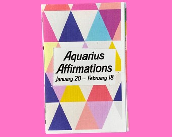 Aquarius Babe Affirmations zine | zodiac affirmation mini zine series